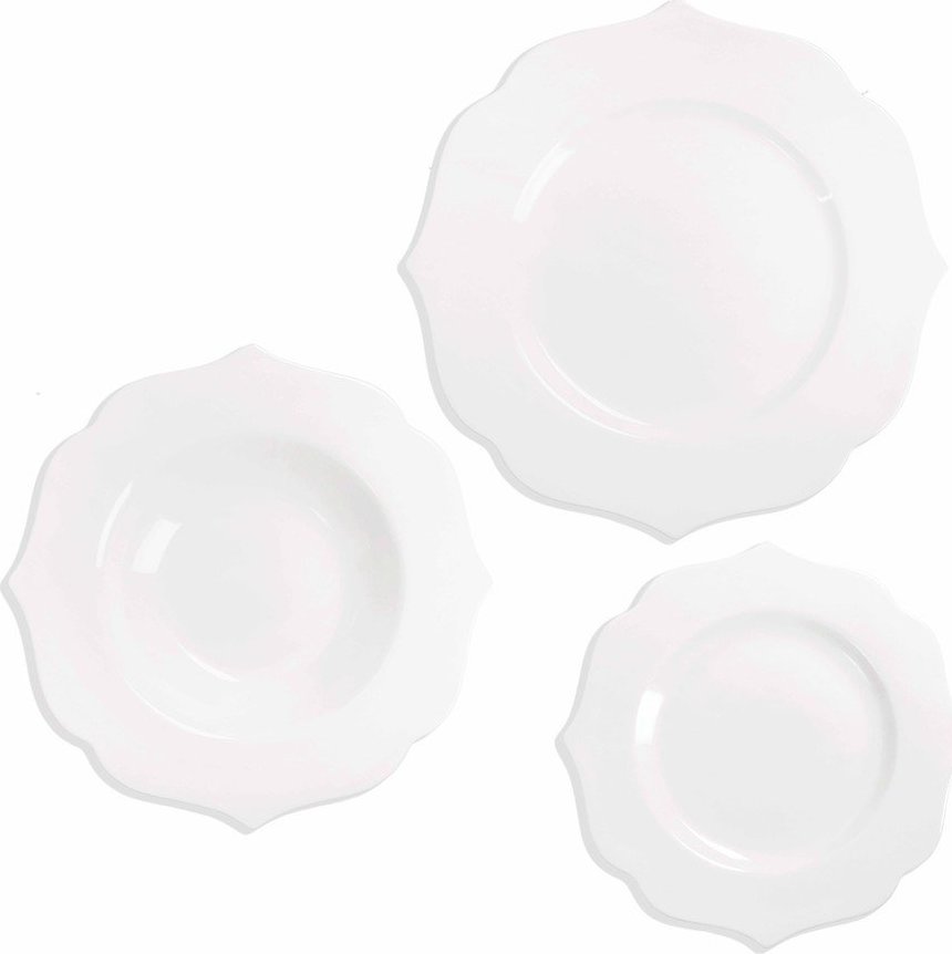 Jídelní sada 18 ks z kostního porcelánu pro 6 osob Queen – Brandani Brandani
