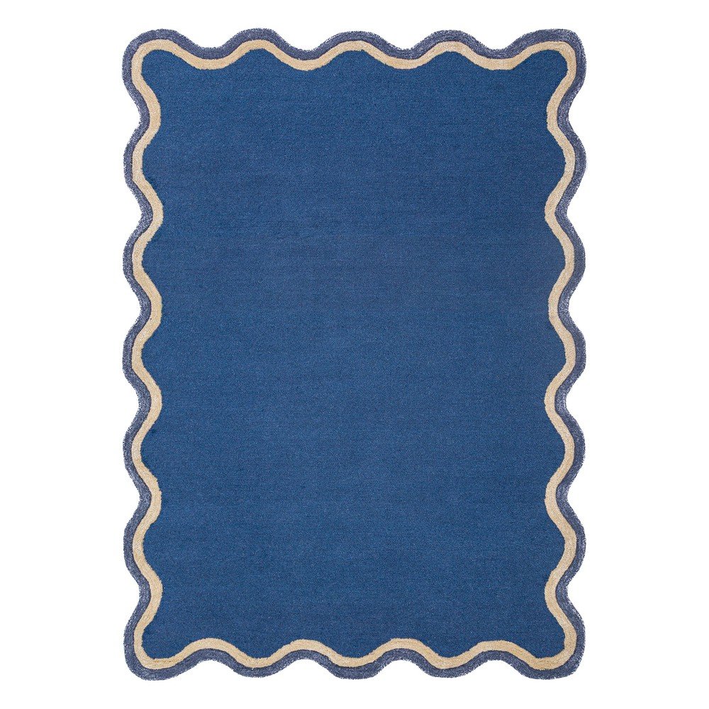 Tmavě modrý ručně tkaný koberec s příměsí vlny 120x170 cm Rivo Wool – Flair Rugs Flair Rugs