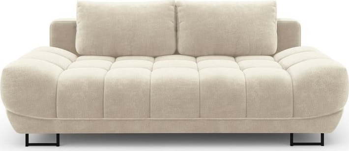 Béžová sametová rozkládací/s úložným prostorem pohovka 215 cm Cirrus - II. jakost – Windsor & Co Sofas Windsor & Co Sofas