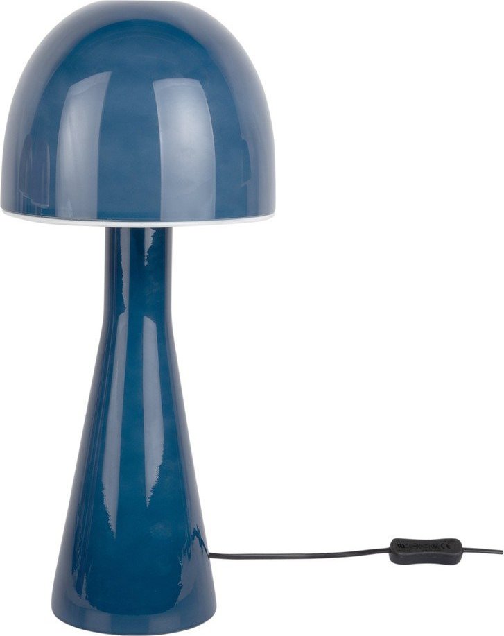Tmavě modrá stolní lampa se skleněným stínidlem (výška 45 cm) Bombin – Leitmotiv Leitmotiv