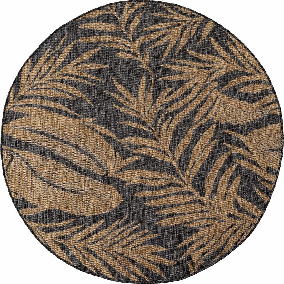 Černý/hnědý kulatý vnitřní a venkovní koberec ø 120 cm Mira 1451 – Ayyildiz Carpets Ayyildiz Carpets