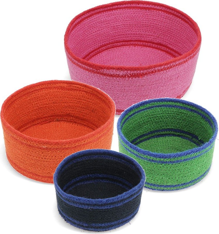 Košíky v sadě 4 ks z juty ø 23x11 cm – Rex London Rex London