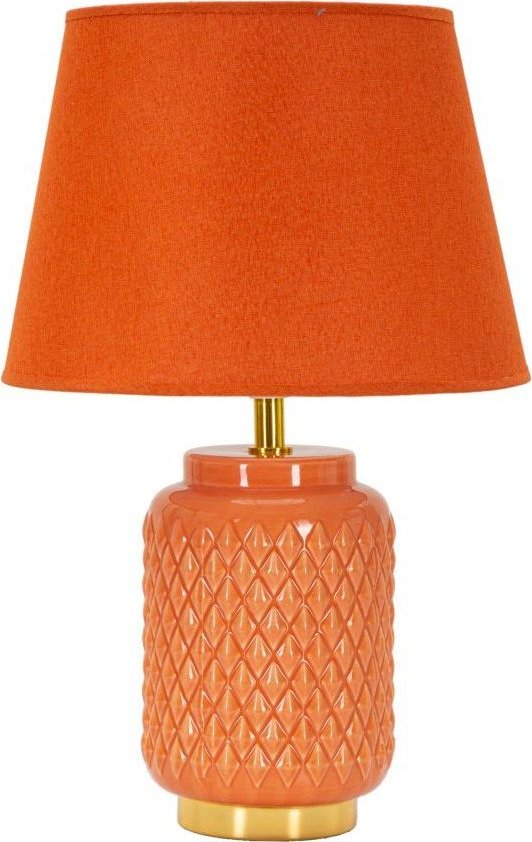 Oranžová keramická stolní lampa s textilním stínidlem (výška 44 cm) – Mauro Ferretti Mauro Ferretti