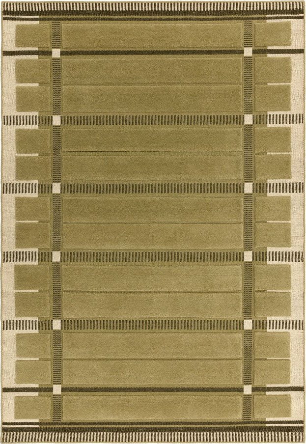 Zelený/béžový ručně tkaný vlněný koberec 120x170 cm – Asiatic Carpets Asiatic Carpets