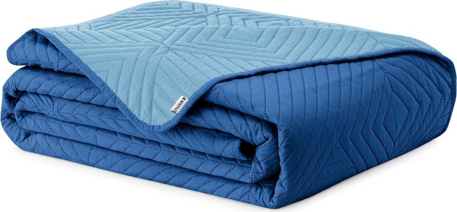 Modrý prošívaný přehoz z mikrovlákna 220x240 cm Softa – Restilo Restilo