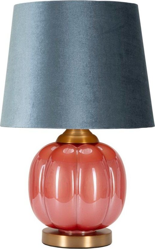 Červená/modrá skleněná stolní lampa s textilním stínidlem (výška 50 cm) Helene – Mauro Ferretti Mauro Ferretti