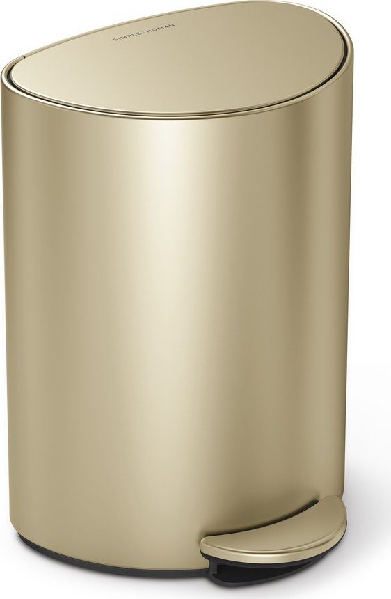 Nášlapný ocelový odpadkový koš v matně zlaté barvě 6 l – simplehuman Simplehuman
