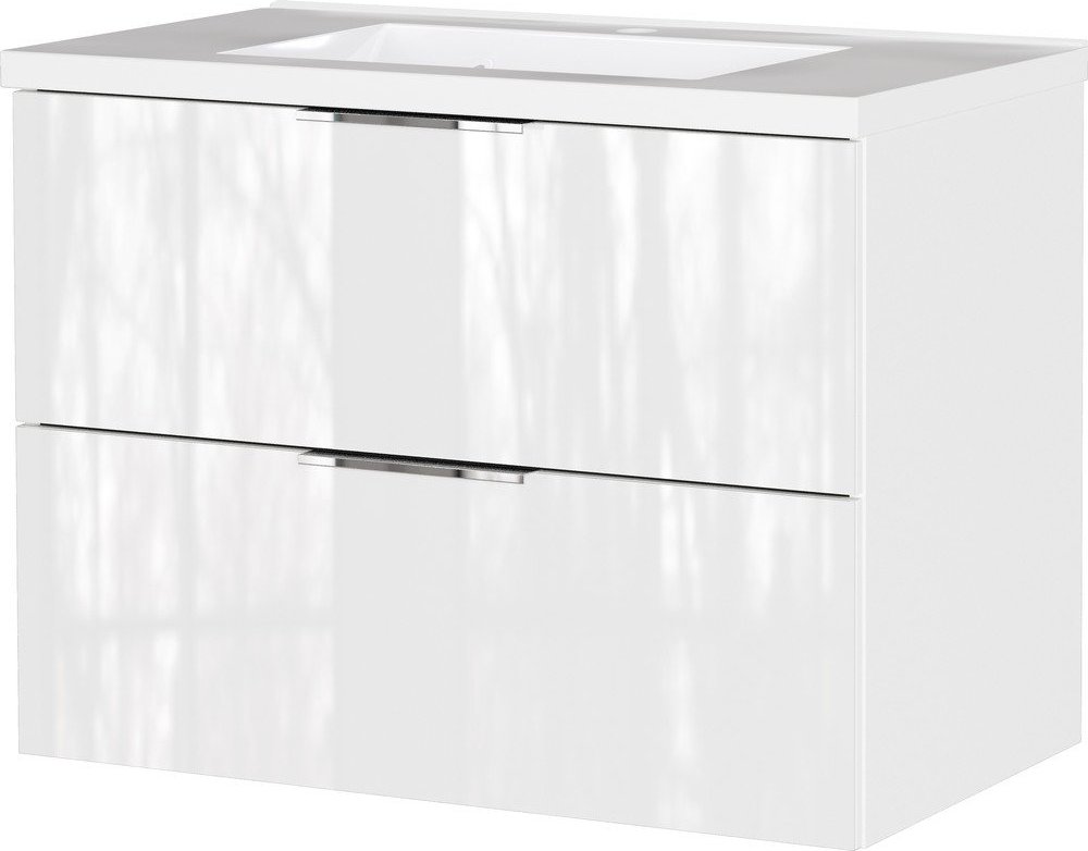 Bílá lesklá závěsná skříňka pod umyvadlo 81x61 cm Celano – Germania Germania