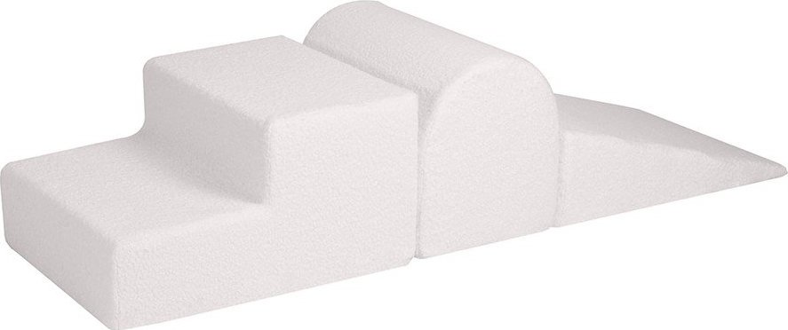 Bílé pěnové hřiště 3 ks z materiálu bouclé výška 30 cm 45x143 cm – Meowbaby MeowBaby