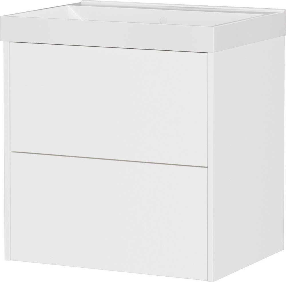 Bílá matná závěsná skříňka pod umyvadlo 61x65 cm Bodera – Germania Germania