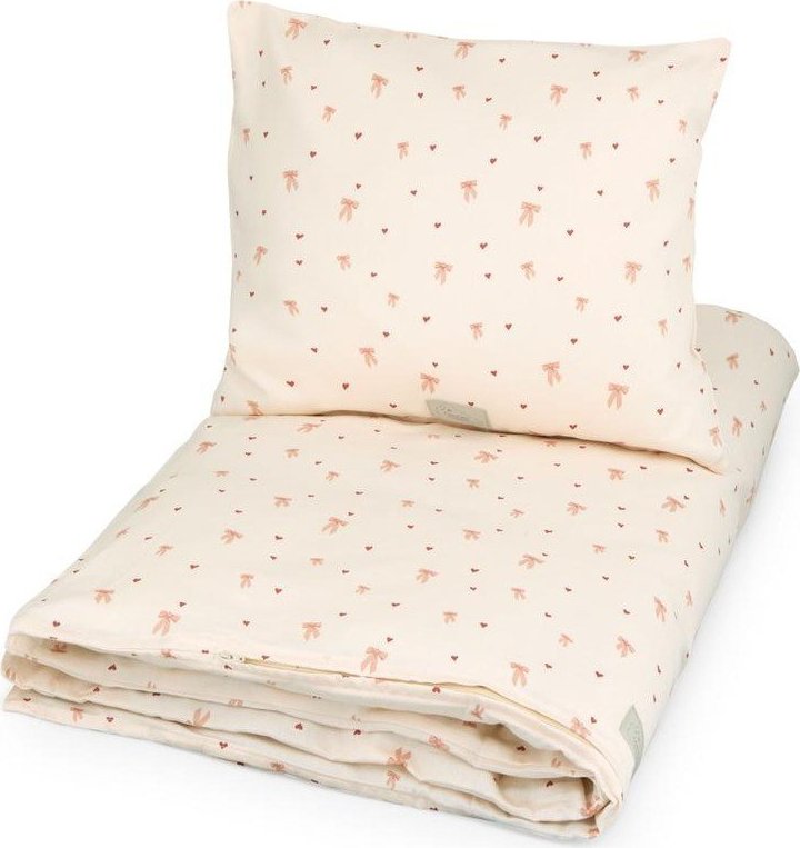 Růžový bavlněný set přikrývky a polštáře do dětské postýlky do postýlky 70x100 cm Bows – Cam Cam Copenhagen Cam Cam Copenhagen