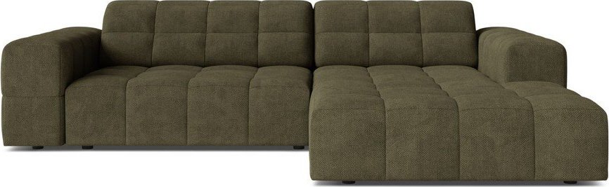 Khaki žinylková rohová pohovka (pravý roh/s lenoškou) Chicago – Cosmopolitan Design Cosmopolitan design