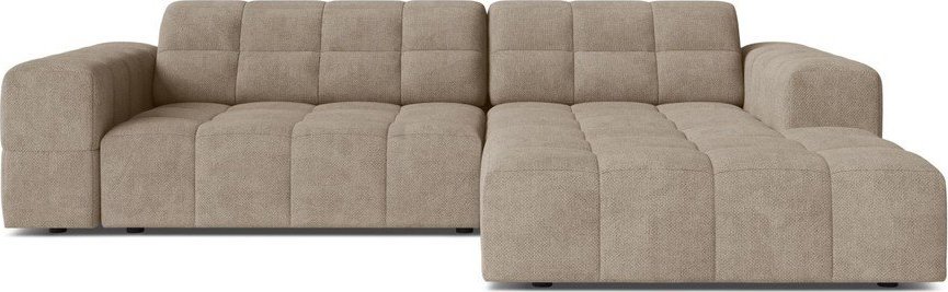 Béžová žinylková rohová pohovka (pravý roh/s lenoškou) Chicago – Cosmopolitan Design Cosmopolitan design