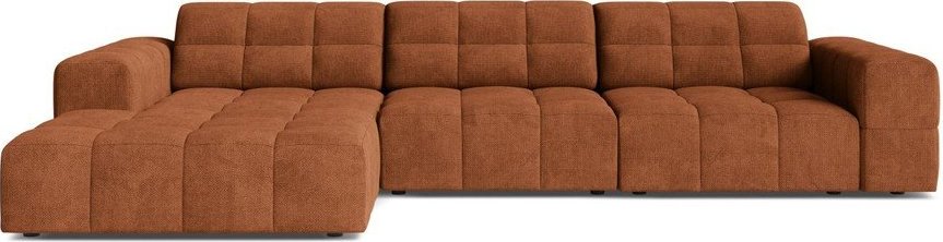 Žinylková rohová pohovka v terakotové barvě (levý roh/s lenoškou) Chicago – Cosmopolitan Design Cosmopolitan design