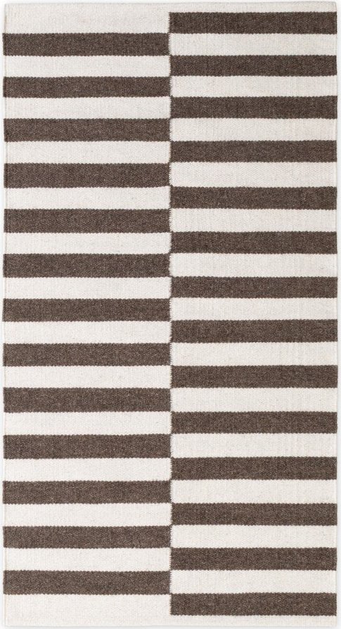 Bílý/hnědý oboustranný/ručně tkaný vlněný koberec 80x150 cm Vika – Hanse Home Hanse Home