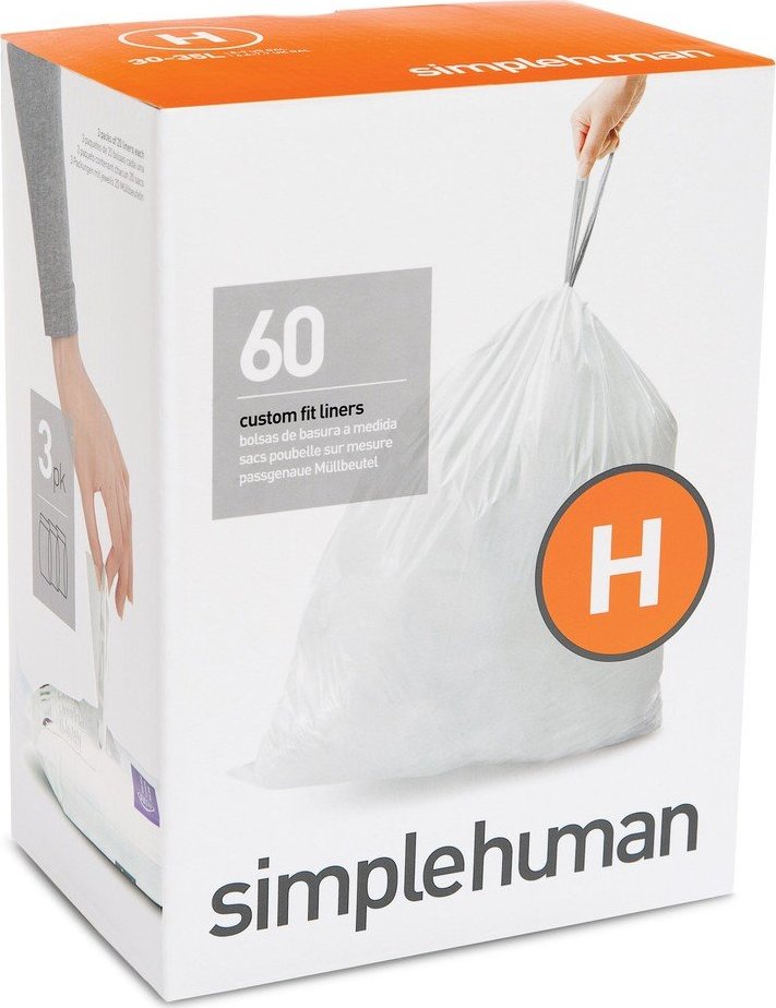 Stahovací pytle na odpadky v sadě 60 ks 35 l H – simplehuman Simplehuman